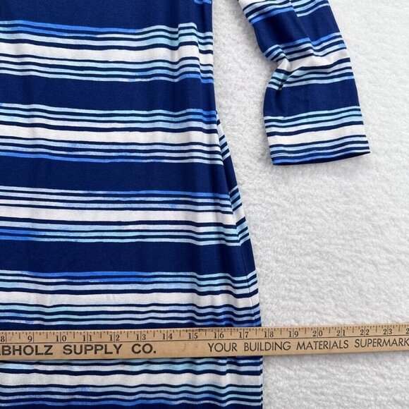 Lilly Pulitzer Womens Small Laurana Blue Stripe Off-The-Shoulder Stretch Dress - Picture 10 of 11